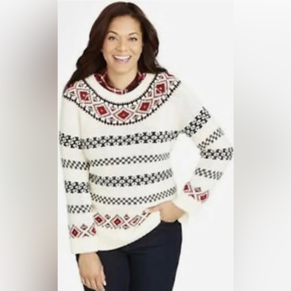 Talbots Fair Isle Wool Blend Sweater - size P